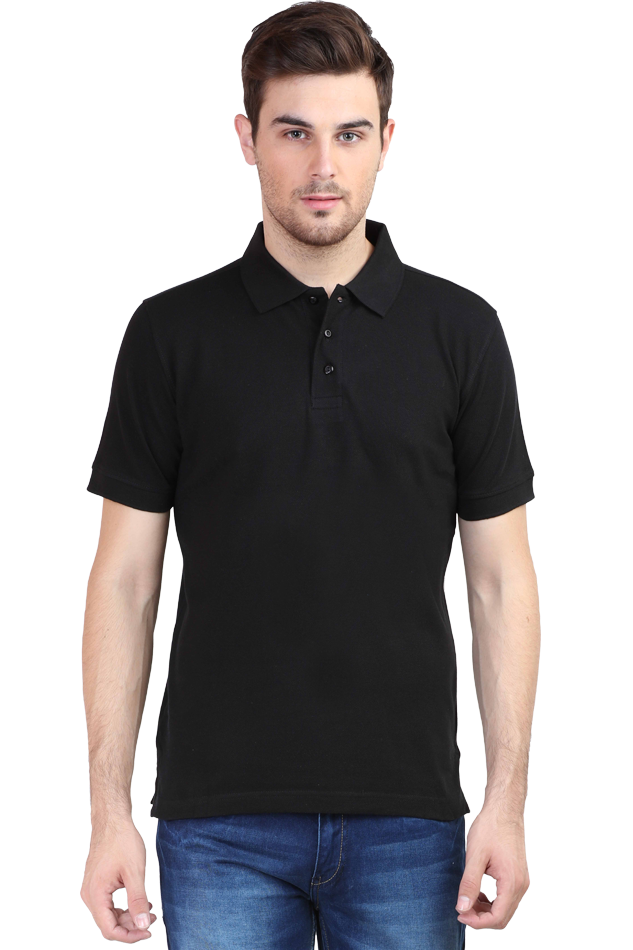 LOYIA Classic Polo for Men and Women in Black with Comfortable Fit and Short Sleeves