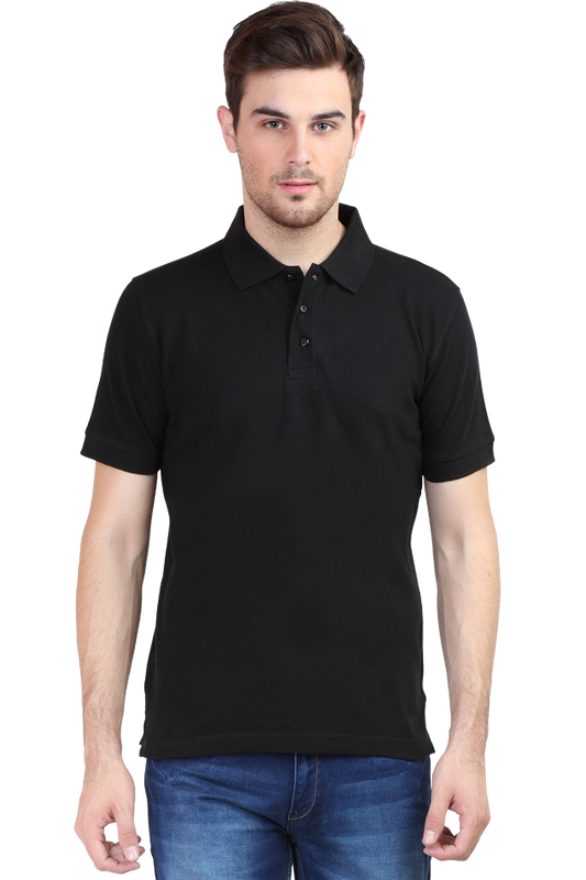 LOYIA Classic Polo for Men and Women in Black with Comfortable Fit and Short Sleeves