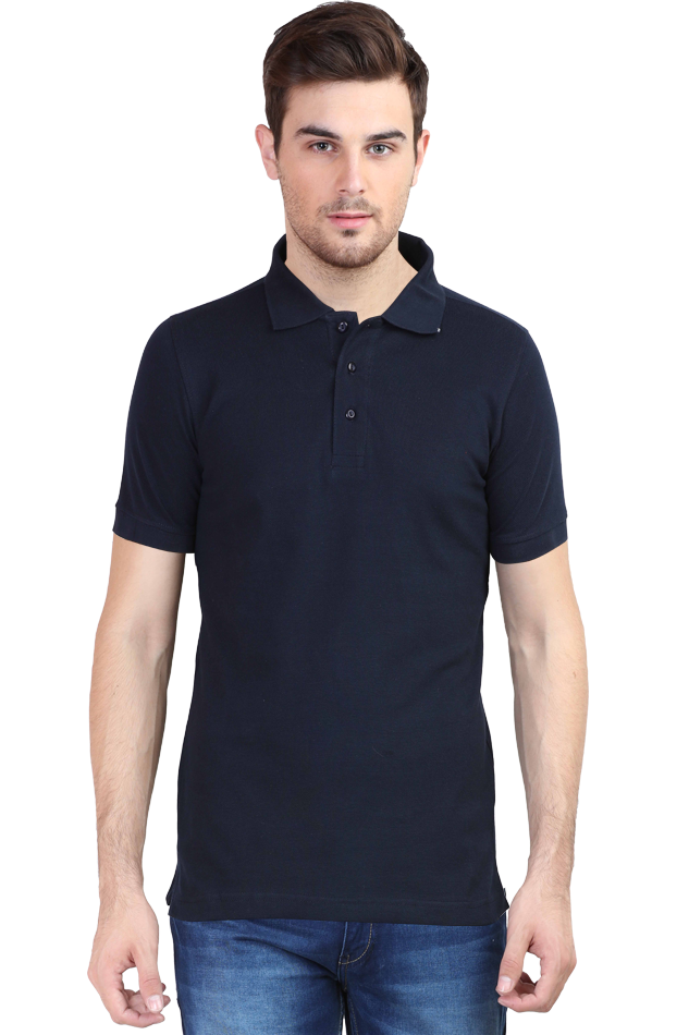 LOYIA Classic Polo for Men and Women in navy blue with a classic fit for casual wear