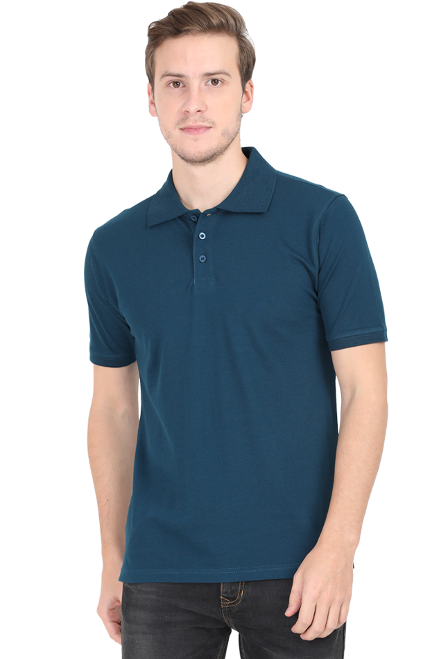 LOYIA Classic Polo for Men and Women in Teal with Short Sleeves and Button Placket