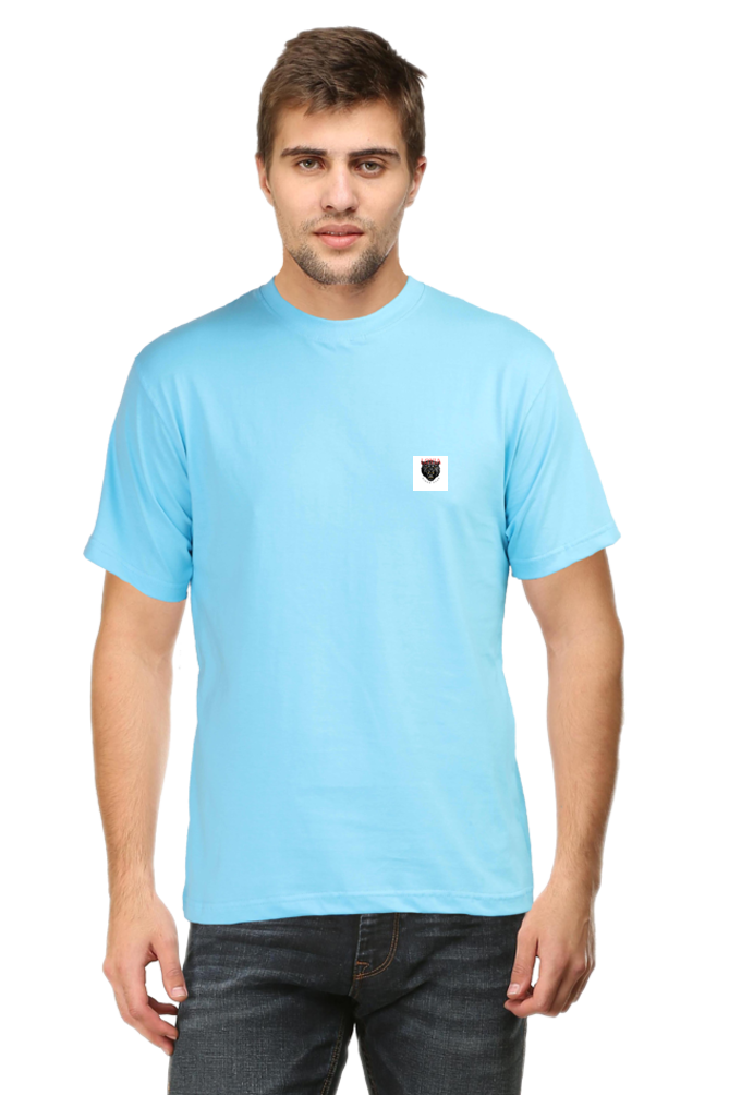 Loyia signature tee in light blue featuring a stylish logo design for casual wear