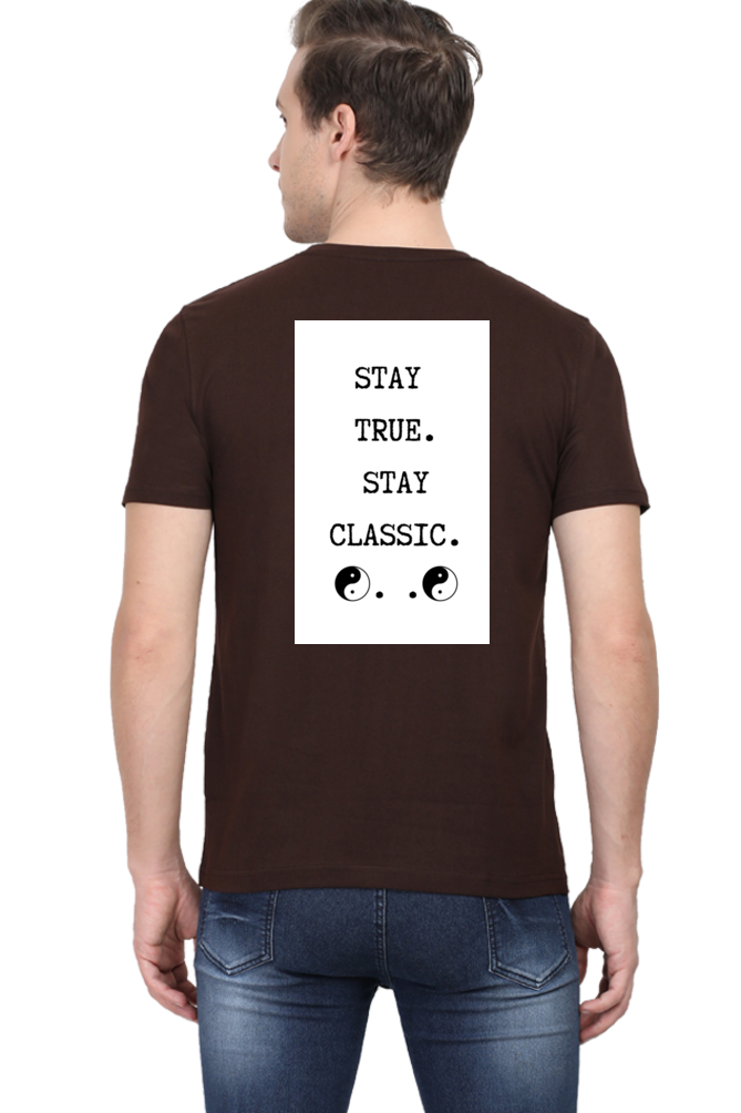 Loyia signature tee in brown featuring a motivational print on the back for a stylish look