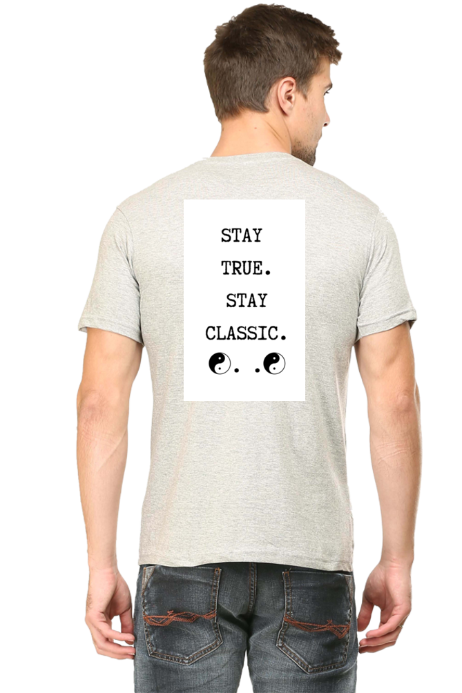 Loyia signature tee featuring a Stay True Stay Classic design on the back for a stylish look