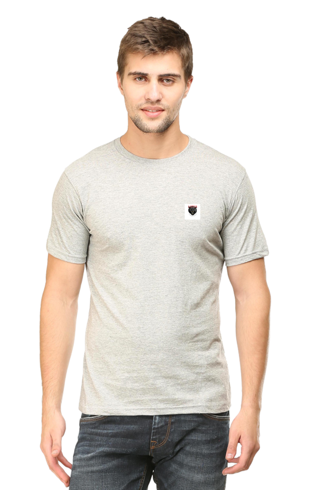 Loyia signature tee in grey with a stylish logo on the chest for casual wear