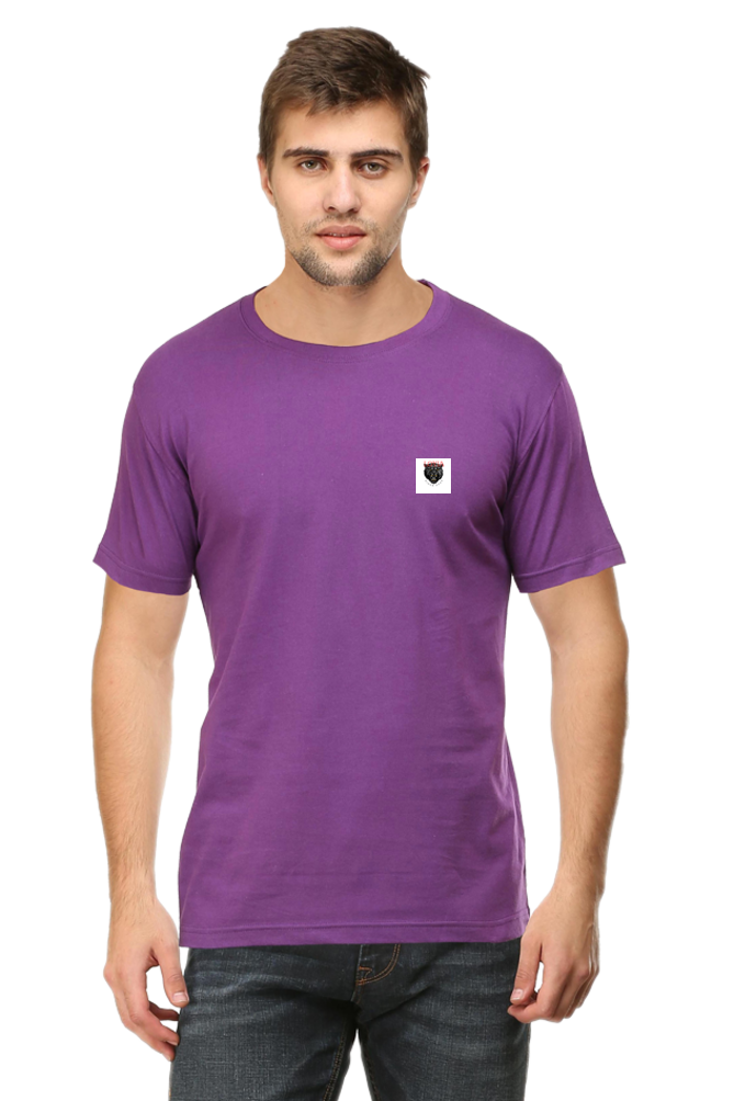 Loyia signature tee in purple with a stylish logo on the chest for casual wear