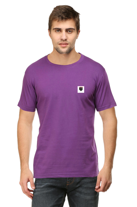 Loyia signature tee in purple with a stylish logo for casual wear