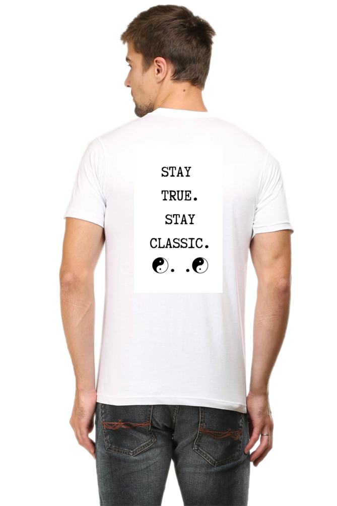 Loyia signature tee in white featuring a motivational slogan on the back for stylish casual wear