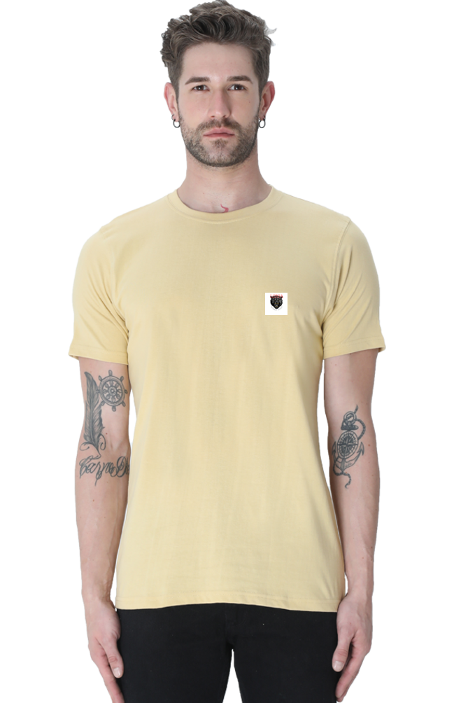 Loyia signature tee in yellow with a small logo patch, perfect for casual styling