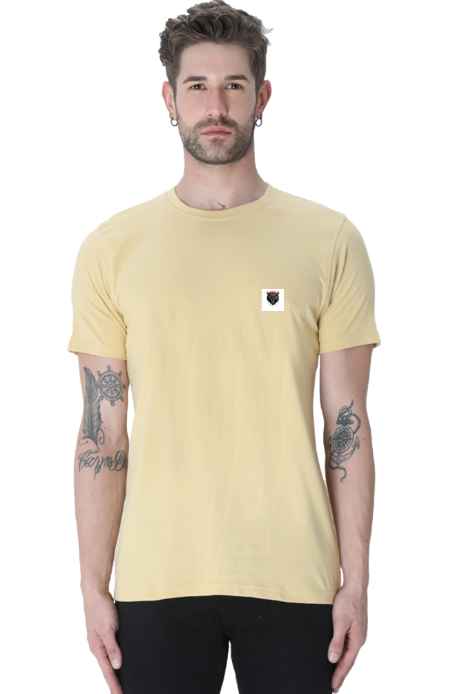 LOYIA signature tee in soft yellow with a small logo on the chest for casual style