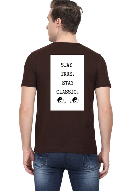 Loyia signature tee in brown featuring a motivational print on the back for a stylish look