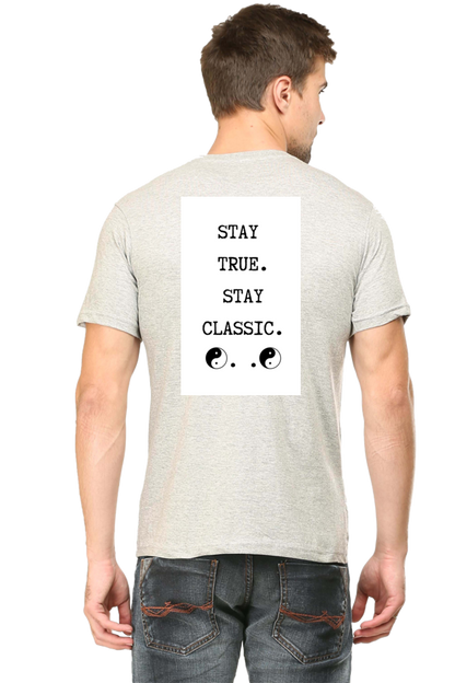 Loyia signature tee featuring a Stay True Stay Classic design on the back for a stylish look