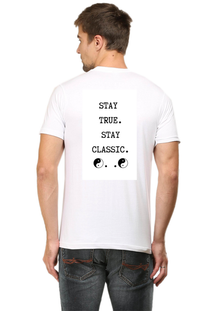 Loyia signature tee in white featuring a motivational slogan on the back for stylish casual wear